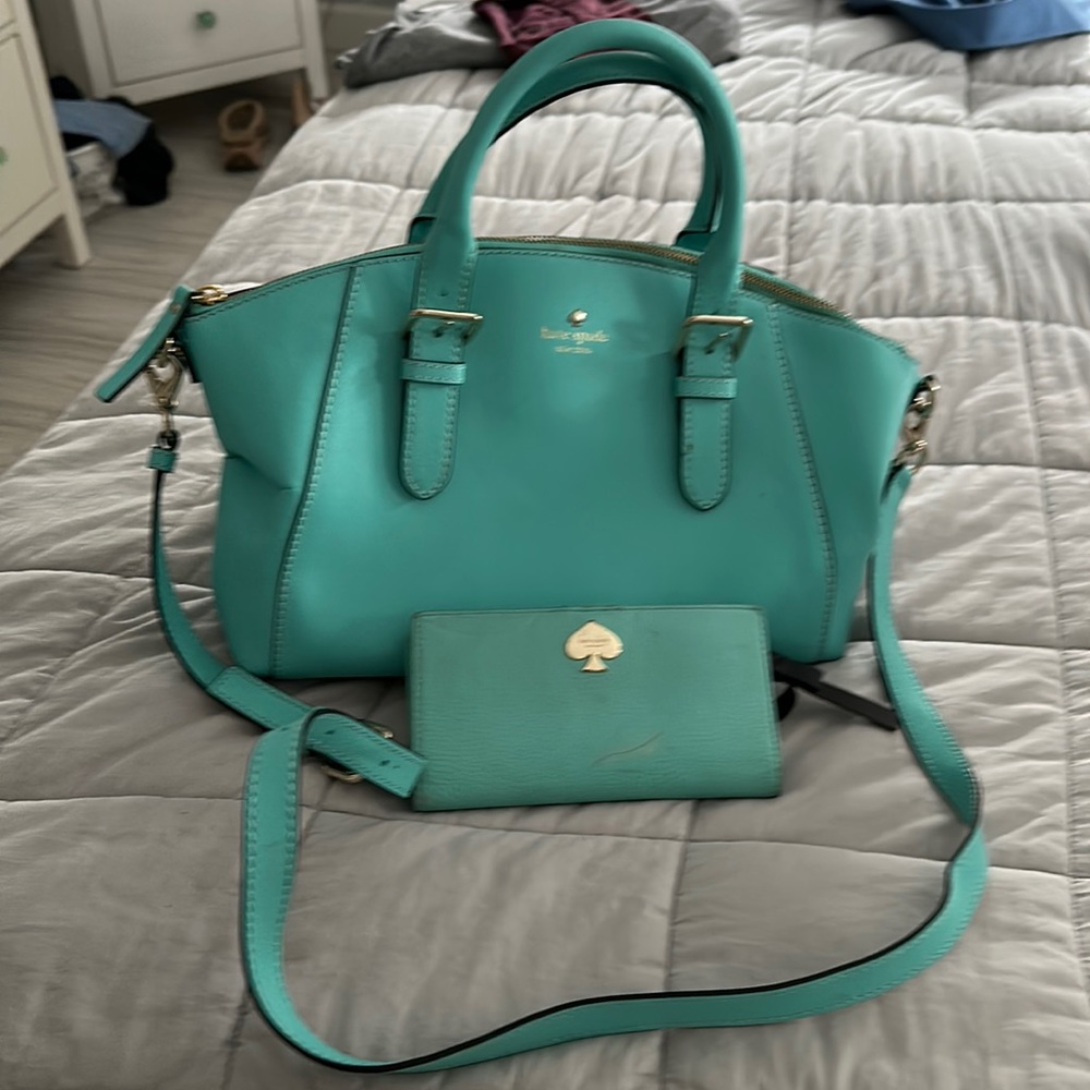 Kate, Spade New York handbag with matching wallet.